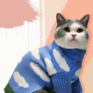 Pet Dog Cat Tops Sweater - Summer Sky